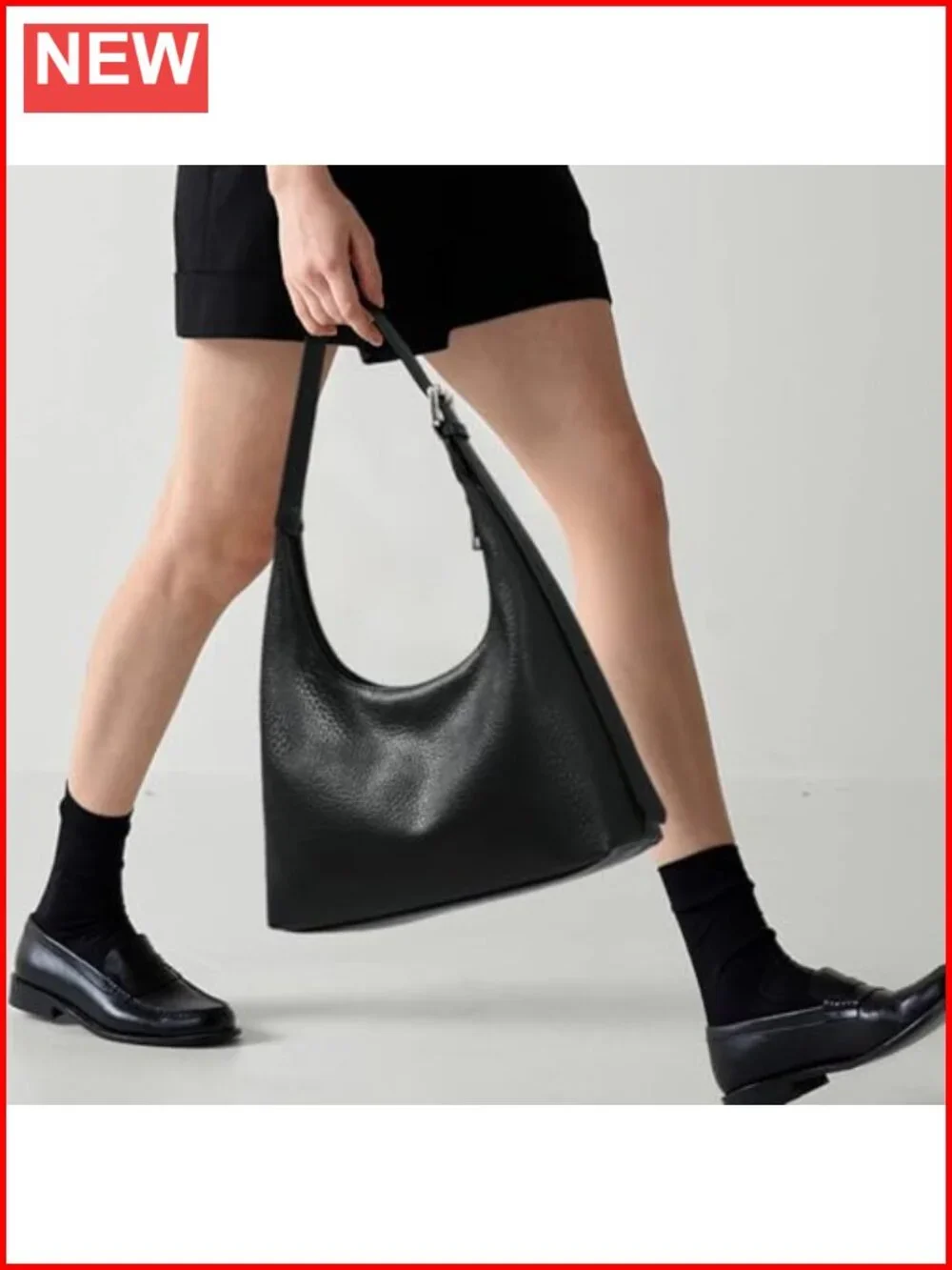 Crescent Hobo Tote Bag with Adjustable Strap Vegan Leather Work Purse
